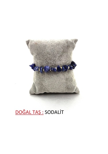 Kırık Doğal Taş Ayarlanbilir Bileklik Lacivert
