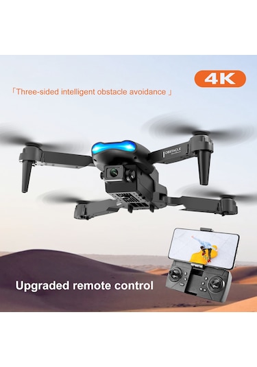 Samdoo Üç Yönlü Engel Engelleme K3 E99 Güncellenmiş Drone: 4k Kamera, İz Uçuş, 3d Döndürme, Kol Çekimi Ve Gömme Çanta İle Tek Pil, Siyah