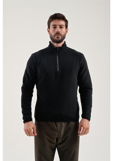 Exuma Yarım Fermuarlı Polar 2312002-Black Siyah