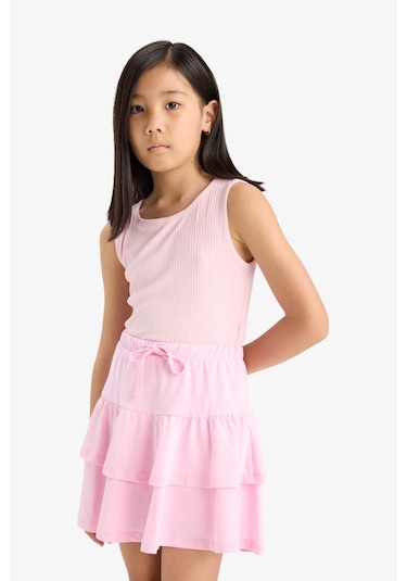 Defacto Kız Çocuk Bisiklet Yaka Basic Düz Atlet Z7815a625hspn47 Pembe