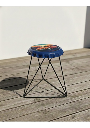 Beetle Metal Tabure Lacivert