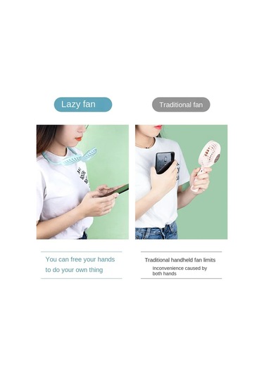 İkili Soğutma Boyun Fanı, Taşınabilir Usb Şarjlı Boyun Askılı Fan, İkili Soğutma Mini Fan, Led Işıklar Ve Aromaterapi İle Dış Mekan Tembel Fan.