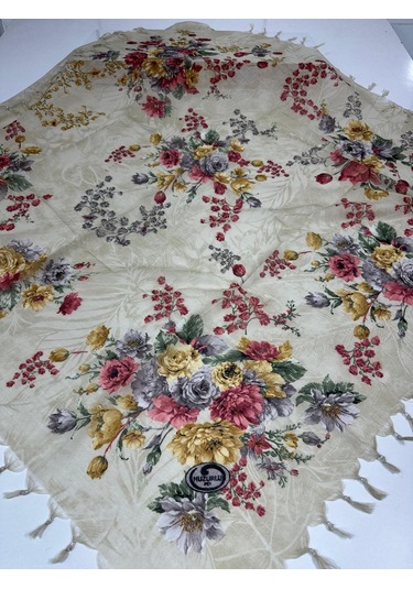 Sökme Boncuklu Pamuk Yazma - 05651 Bej