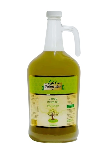 Dalgıçoğlu Erken Hasat Soğuk Sıkım Zeytinyağı Filtresiz Cam Yağdanlık 3 L
