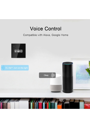 Symbee Akıllı Wifi Dimmer Anahtarı, Dokunmatik Panel, App Kontrol, Alexa/google Home Sesli Komut, Zamanlama Ve Paylaşım Özelliği, Siyah, 1 Grup