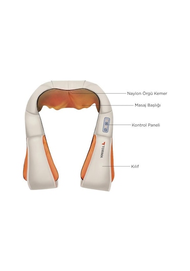 Torima Qy-666 Cream Ovmalı Isıtmalı Boyun Sırt Bel Omuz Bacak Masaj Yastığı Masaj Aleti Krem