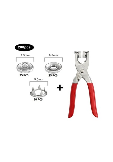 Metal Düğme Pensesi Ve Düğme Seti-9046192647907