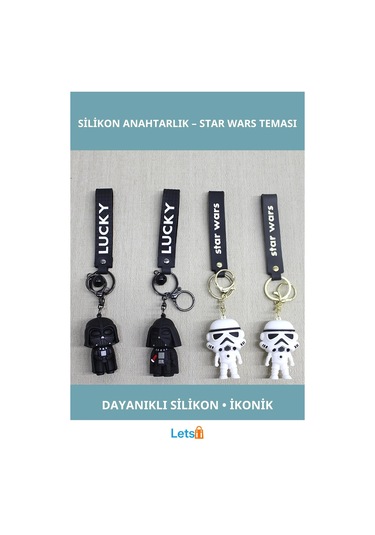 Star Wars Darth Vader Stormtrooper Silikon Anahtarlık Çok Renkli