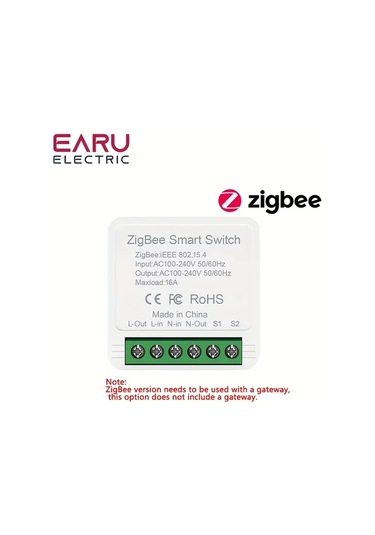 Xuweiwei Tuya Zigbee Tuya Akıllı Ev Mini Anahtar Modülü Wifi Zigbee 16a Sesle Kontrol Uyumlu Alexa Google Home Earu Elektrik 220v 240v