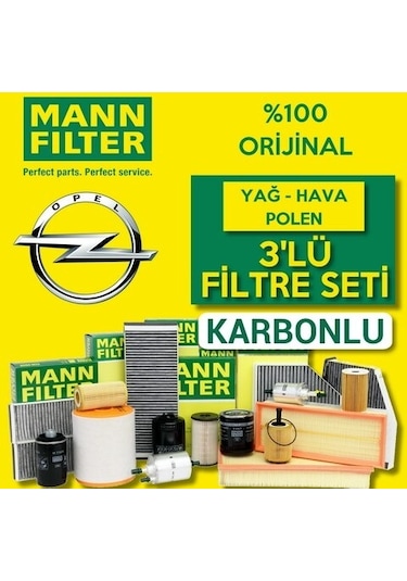 Opel Astra J 1.6 Turbo Mann-Filter Filtre Bakım Seti 2009-2015