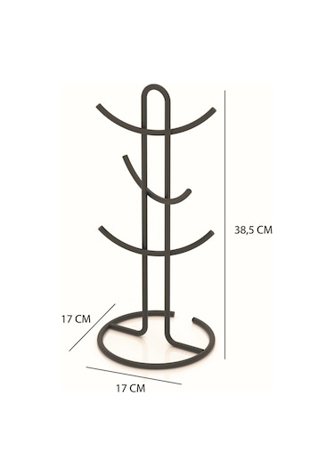 Teknotel Kupa Fincan Askısı Mat Siyah Mg303 Siyah