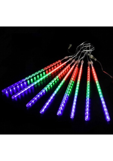 Meteor Kayan Led Işık 10lu Set Tüp 50 Cm Rgb Aydınlatma