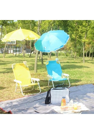 Çocuk Plaj Sandalyeleri Şemsiye İle Dış Mekan Mobilyası Plaj Çok Renkli