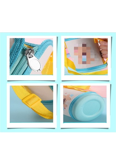 Skycity Çocuklar İçin Akıllı Paslanmaz Çelik Suluk, Kargo Koluyla Dışarıda Kullanım, 500ml Sarı, Öğrencilere Ve Hediyelere Uygun Sarı