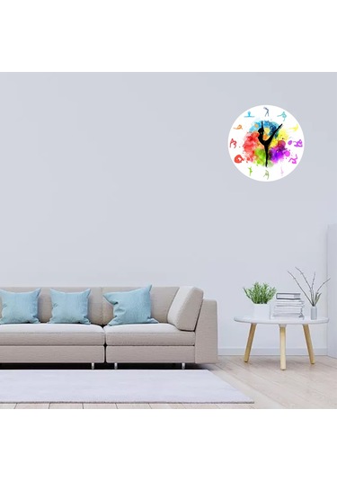 1/2 Dekorasyon İçin Zamansız Yuvarlak Müzik Klavye Duvar Saati Bale 3'lü 1 Takım Diğer
