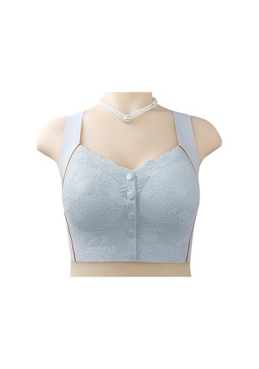 Mavi Kadın Büyük Elastik Yelek Stil Nefes Büyük Boy Straplez Sütyen İçin Dantel Yapışkanlı Ön Toka İç Giyim Mavi