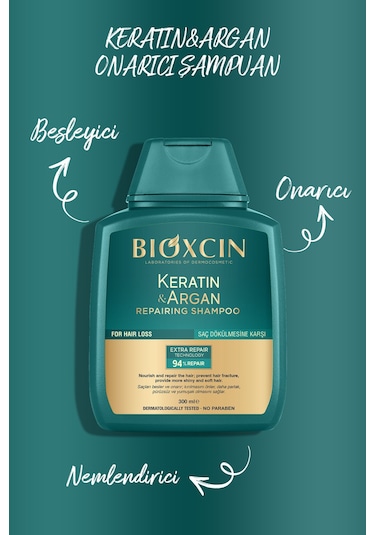 Bioxcin Keratin & Argan Onarıcı Şampuan 300 ml - Yıpranmış Ve Hasar Görmüş Saçlar 2 Li Avantaj Set