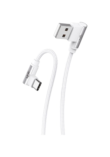 Linktech K594 Safe TYPE-C USB 90 Derece Şarj Kablosu Beyaz