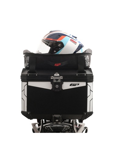 Gp Kompozit Universal 57 Lt Alüminyum Ve Kumaş Motosiklet Çanta Seti Siyah