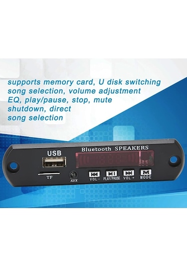 Ganzhoushop Mp3 Mp3 Kartı, Goshyda Dekoder Çalar Bluetooth Bluetooth Araba Oynatıcı, Kablosuz Müzik Çalar, Araç İçi Ses Sistemi