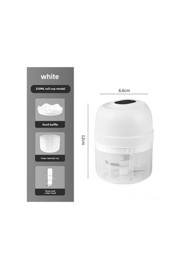 Shineyee Evde Kullanıma Uygun Elektrikli 250ml Beyaz Yeni Sarımsak Dilimleyici - Kablosuz Mutfak Aleti, Bebek Yemeği Ve Et Çırpıcı, Pratik Ve Çok Amaçlı 250 Ml Beyaz