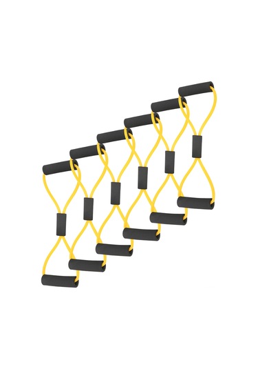 Geeroyoo 6 Adet Sarı Tpe+köpük Direnc Bandı - Pilates Ve Üst Vücut Güç Antrenmanı İçin, Ev/gym/outdoor Kullanıma Uygun Sarı