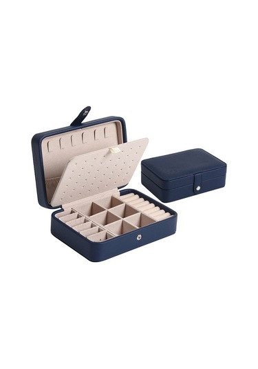 Soulader Şık Ve Pratik Taşınabilir Deri Takı Kutusu - Zarif Tasarım Gri
