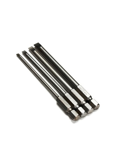 Cc Globall 4 Adet Manyetik Oluklu Tornavida Ucu Seti 1/4 Inç Hex Shank 100mm Uzun 3mm / 4mm / 5mm / 6mm Düz Uçlu Tornavida Bit Seti