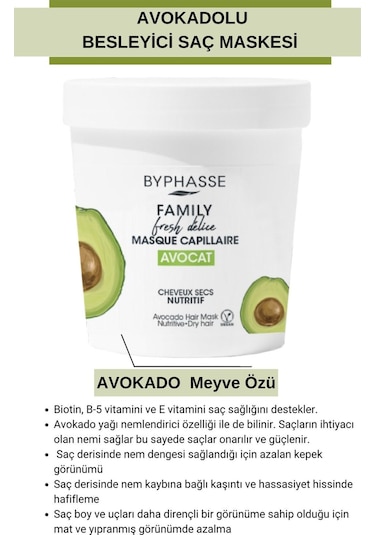Byphasse Family Fresh Avokadolu Besleyici Saç Maskesi 250 ML