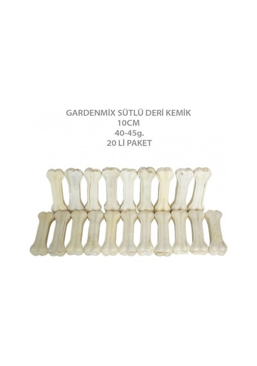 Gardenmix Sütlü Deri Kemik 10cm 40-45g.20 Li Paket