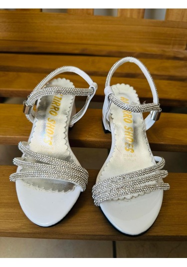 Gala Taş İşlemeli Çocuk Topuklu Ayk. Beyaz