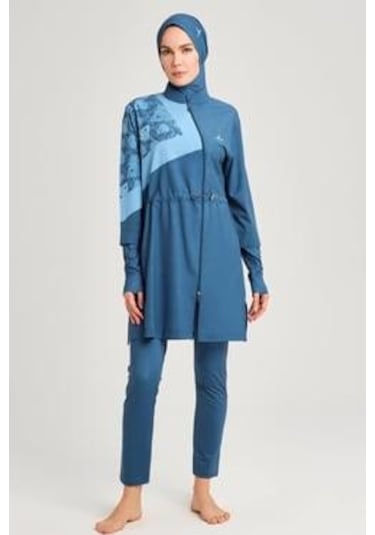 Haşema 3079 Petrol Mavisi Anadolu Koleksiyonu Parmak Geçirme Detaylı Jileli 5 Parça Tesettür Mayo Takımı Çok Renkli Haşema 3079 Petrol Mavisi Anadolu Koleksiyonu Parmak Geçirme Detaylı Jileli 5 Parça Tesettür Mayo Takımı Çok Renkli