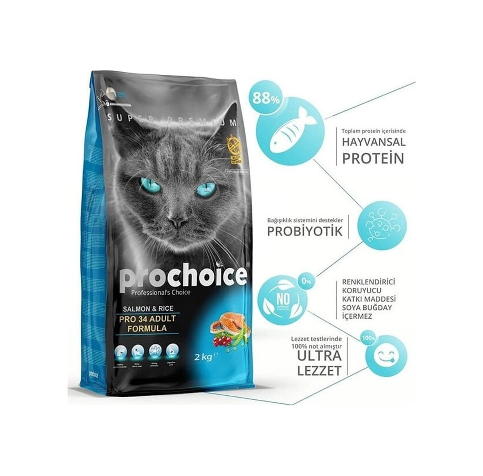 Pro Choise Pro 34 Adult Somonlu Yetişkin Kedi Maması 15 Kg