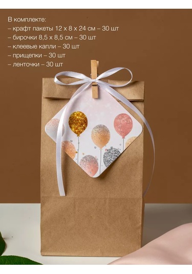 Sinitsa Ecoshop Dekoratif 30'lu Kağıt Hediye Poşeti Seti 193988527