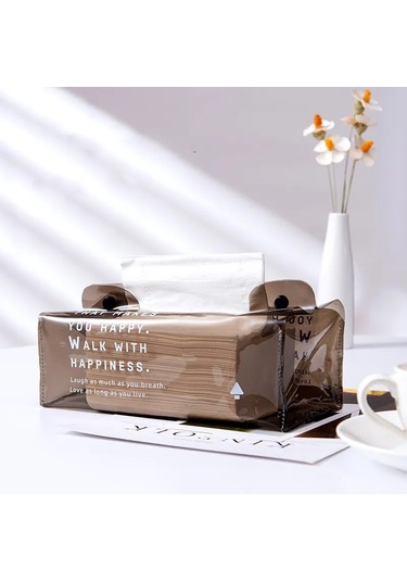 Beyaz Şeffaf Pvc Dikdörtgen Doku Kutusu İskandinav Kutu Mendil Dispenseri Yatak Odası Mutfak Masaüstü Kağıt Peçete Tutucu Organizatör Ev Dekor