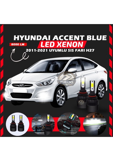 Hyundai Accent Blue 2011-2021 Sis Farı Uyumlu Şimşek Etkili Led Xenon Light Series H27