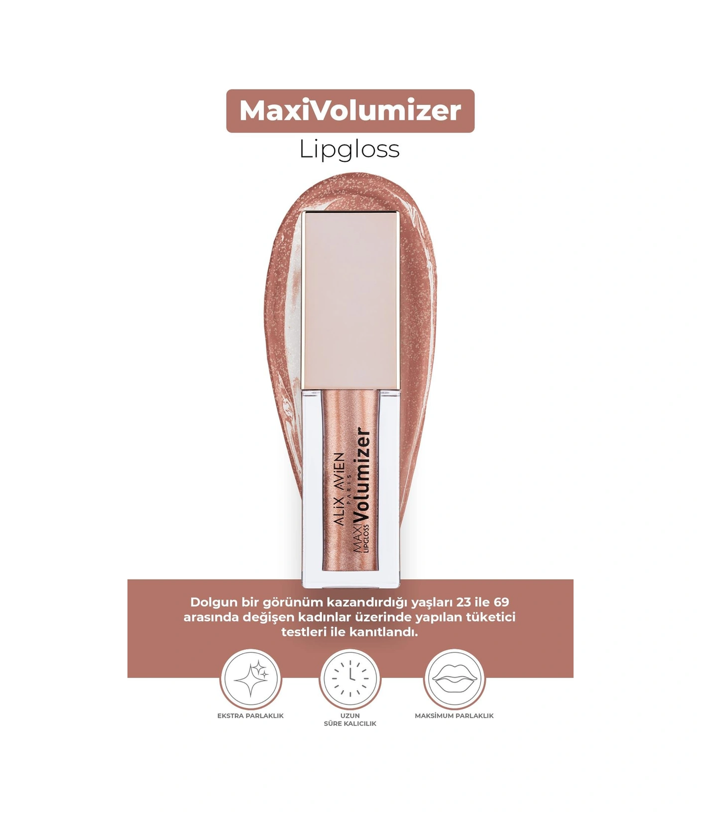 Alix Avien Maxivolumizer Lipgloss 209 Rosy Copper Kalıcı Ve Nemlendirici Ruj Dolgunlaştırıcı Etki