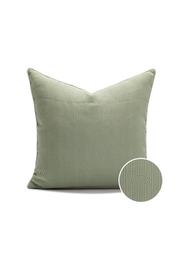 Geeroyoo Nordik Stilde Bitki Desenli Krem Yeşil Yastık Kılıfı - Konforlu, Modern Dekor İçin Koltuk/canlı Oda Yastığı 45x45 Cm, Dolgu Yok Diğer