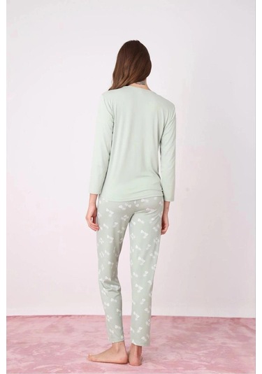 Pijamoni Kadın Milan Bisiklet Yaka Uzun Kol İnce Pijama Takımı 7600/33 - 1 Adet Yeşil Pijamoni Kadın Milan Bisiklet Yaka Uzun Kol İnce Pijama Takımı 7600/33 - 1 Adet Yeşil