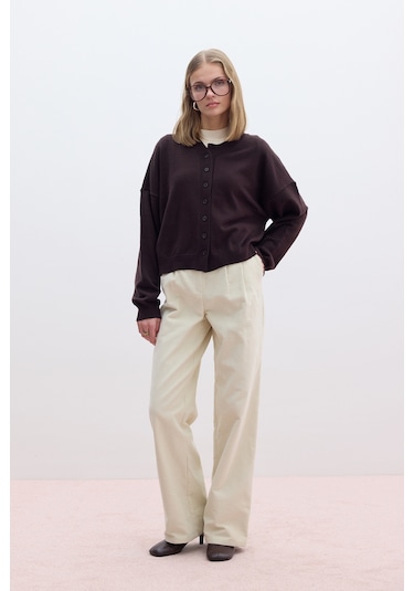 Fitilli Kadife Straıght Fit Pantolon Vanilya Vanilya Ekru