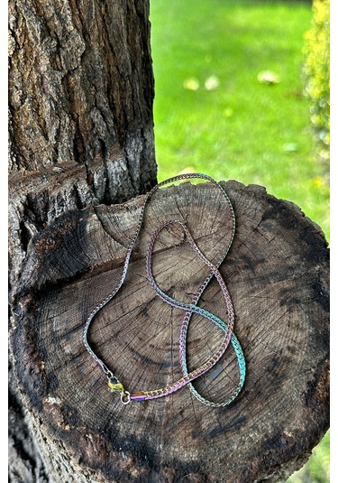 Vegas Tasarım Hasır Model 316l Renkli Paslanmaz Çelik 55cm Kolye