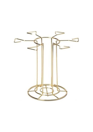 Dancemonkey Ferforje Kırmızı Şarap Kadehi Tutucu Sürahi Standı Altın Renk Çok Renkli