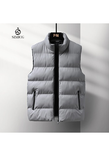 Büyük Beden Rahat Düz Renk Sıcak Erkek Yeleği Gri