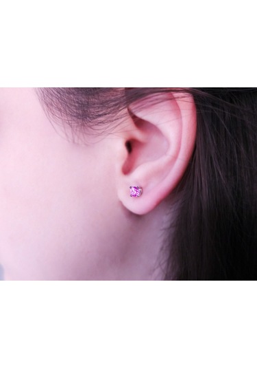 Sirius Pembe Safir Tektaş Küpe 0823E0052