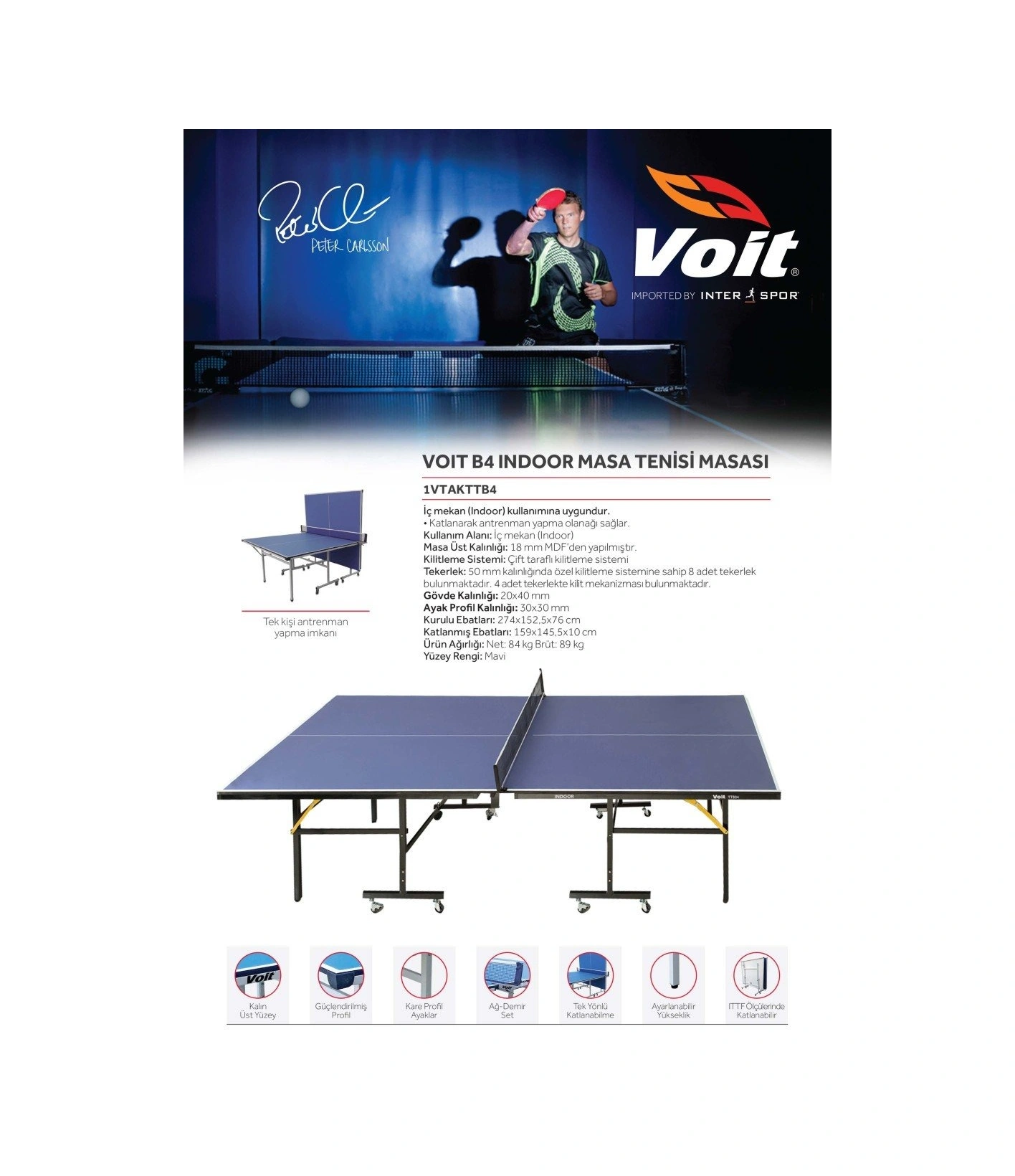 Voit B4 Indoor Masa Tenisi Masası
