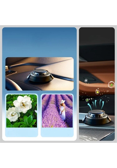 Padalink Güneş Enerjili Araç Kokusu Difüzörü - Kolonya & Okyanus Esintisi, Taşınabilir, Sessiz Motor, Doğal Bitki Özleri