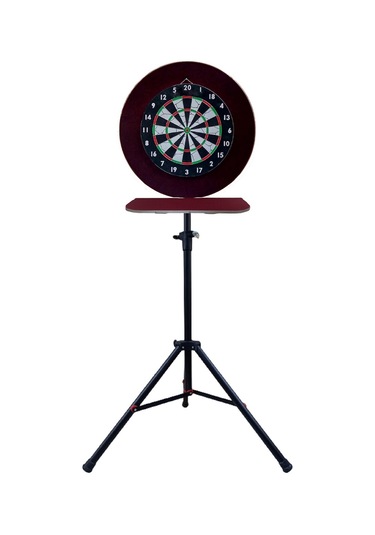 Raf Düzenekli Tripod Ayaklı Dart Arkalık Stand Seti Bordo
