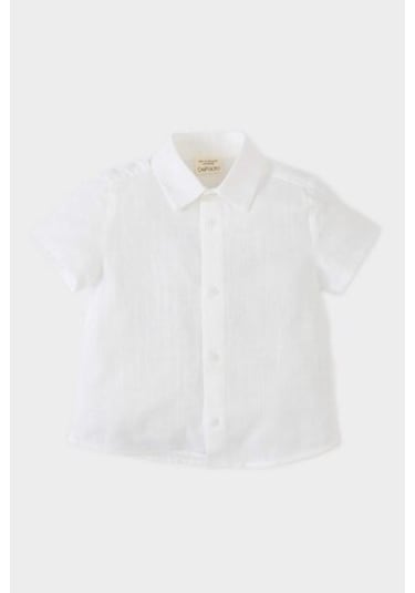DeFacto Erkek Bebek Flamlı Poplin Kısa Kollu Gömlek E7749A525SMWT32 Beyaz DeFacto Erkek Bebek Flamlı Poplin Kısa Kollu Gömlek E7749A525SMWT32 Beyaz