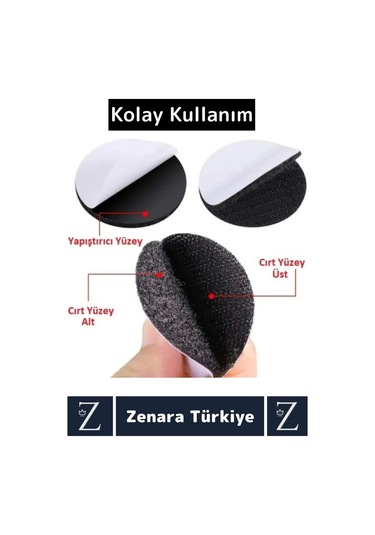 Kendinden Yapışkanlı İz Bırakmaz Tekrar Kullanılabilir Pratik Halı Kilim Kaydırmaz Cırt Bant 10 Adet