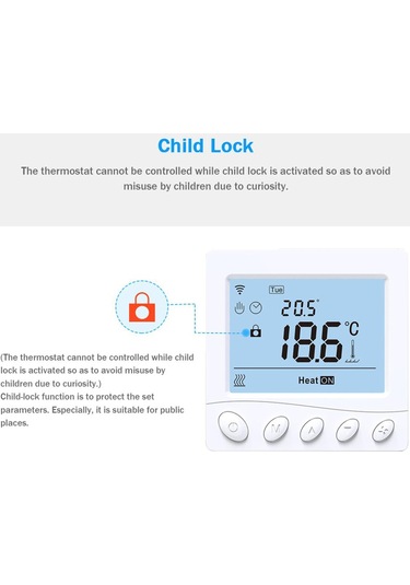 Wıfı Akıllı Elektrikli Isıtma 30a Termostat 3.2 İnç Lcd Ekranlı Akıllı Termostat Uygulama Ve Ses Kontrolü Dijital Programlanabilir Termostat